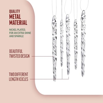 Klikel Glass Icicle Ornaments - Elegant Winter Tree Decor