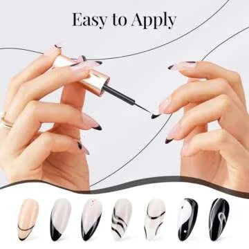 beetles Gel Polish Liner Gel Nail Art 7ml Classic Black Gel Polish Art Paint for Nails Built,Thin Line Nail Art Brush in Gel Pens UV LED Soak off Comic Nail Manicure DIY Gift for Women