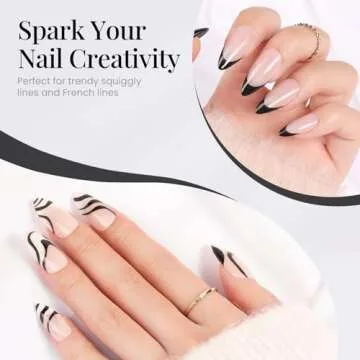 beetles Gel Polish Liner Gel Nail Art 7ml Classic Black Gel Polish Art Paint for Nails Built,Thin Line Nail Art Brush in Gel Pens UV LED Soak off Comic Nail Manicure DIY Gift for Women