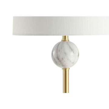 JONATHAN Y JYL1093A Vaughn 60" Modern Metal/Resin LED Floor Lamp Classic,Glam,Transitional for Bedrooms, Living Room, Office, Reading, BrassGold/White