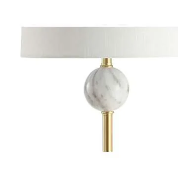 JONATHAN Y JYL1093A Vaughn 60" Modern Metal/Resin LED Floor Lamp Classic,Glam,Transitional for Bedrooms, Living Room, Office, Reading, BrassGold/White