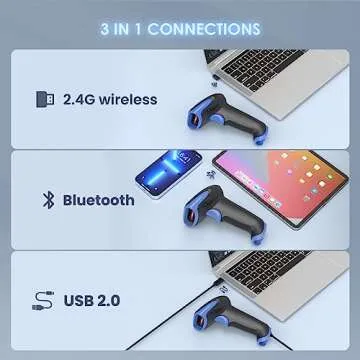 Eyoyo 2D Bluetooth Barcode Scanner: Handheld Cordless USB Reader for iPad & Android