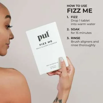 Daily Aligner Cleanser Tablets by PUL - Remove Odors Discoloration Stains & Plaque - Specially Formu...