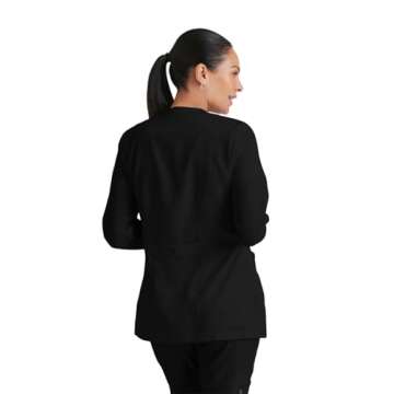 Stylish & Functional BARCO Grey's Anatomy 4450 Black Scrub Jacket