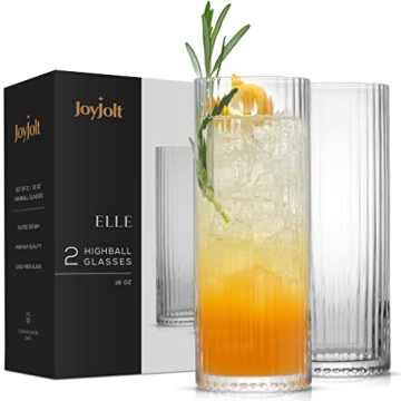 JoyJolt Highball Glasses Set for Elegant Entertaining