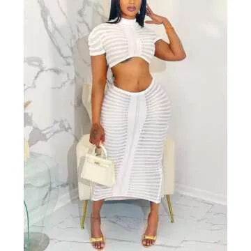 Kafiloe Sexy 2 Piece Crochet Set for Women Summer Style