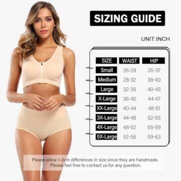 Molasus Women's Soft Cotton Underwear Briefs High Waisted Postpartum Panties Ladies Full Coverage Plus Size Underpants Nude,Small