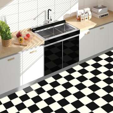 MORCART Peel and Stick Floor Tile, 8" x 8" DIY Flooring