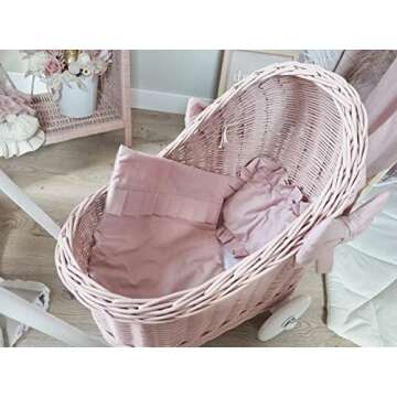 Wiklibox Rattan Doll Stroller - Handcrafted for 17" Dolls