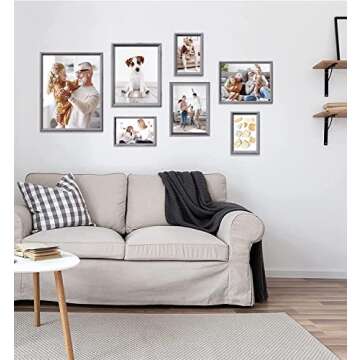 HAMITOR Picture Frames Set Wall Decor - 12 Pcs Photo Frames Collage for Wall or Tabletop Including 4x6 5x7 6x8 8x10 11x14 inch