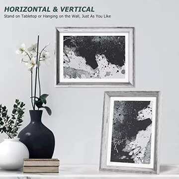 HAMITOR Picture Frames Set Wall Decor - 12 Pcs Photo Frames Collage for Wall or Tabletop Including 4x6 5x7 6x8 8x10 11x14 inch