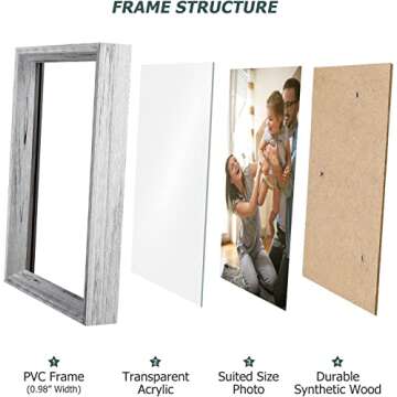 HAMITOR Picture Frames Set Wall Decor - 12 Pcs Photo Frames Collage for Wall or Tabletop Including 4x6 5x7 6x8 8x10 11x14 inch