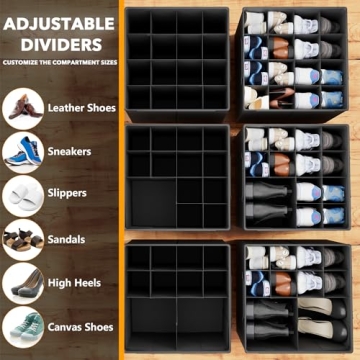 SpaceAid Shoe Organizer, 2 Pack Storage Bins for Shoes