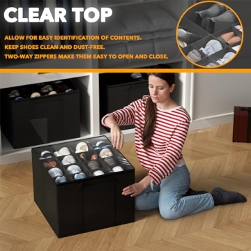 SpaceAid Shoe Organizer, 2 Pack Storage Bins for Shoes