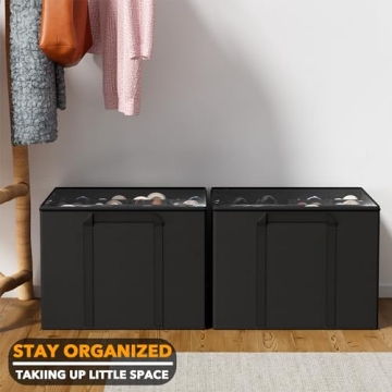 SpaceAid Shoe Organizer, 2 Pack Storage Bins for Shoes