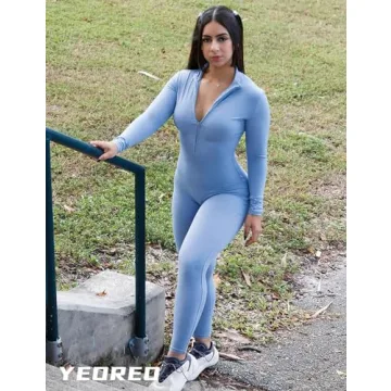 YEOREO Women's Long Sleeve Jumpsuit for Active Lifestyle