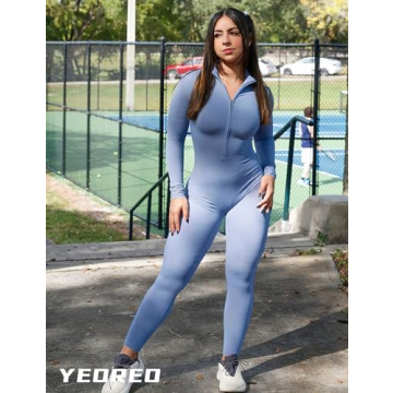 YEOREO Women's Long Sleeve Jumpsuit for Active Lifestyle