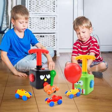 BAKAM Toddler Toys 3-4 for Boys Girls, Balloon Launcher & Powered Car Set, Fun Toddlers STEM Toy Bal...