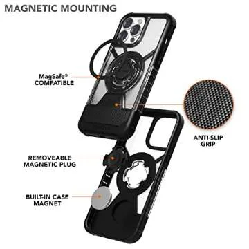 Rokform - iPhone 13 Pro Max Case, Crystal Series, Dual Magnet Plus MagSafe Compatible, Slim Magnetic Clear Apple Case, iPhone Cover with RokLock Twist Lock, Drop Tested Armor (Clear)