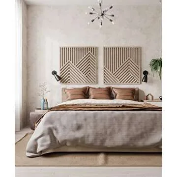 Other Furniture Mountains Wooden Wall Art - Set of 2 Panels - Modern Rustic Wood Wall Art for Home &...