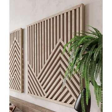 Other Furniture Mountains Wooden Wall Art - Set of 2 Panels - Modern Rustic Wood Wall Art for Home & Office Decor (Large, 34'' x 34'')