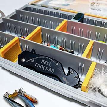 Reel Cool Dad - Engraved Pocket Fishing Knife for Father who loves Fishing - Gift for Fishing Dad - Fisherman Daddy - Funny Gift Idea for Christmas, Father's Day, Birthday (Reel Cool Dad)