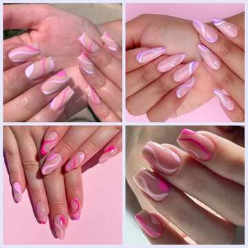 Colorful Rainbow Stripes Nail Art Stickers - 24 Patterns