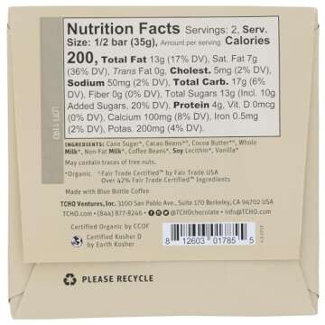 Tcho Organic Mokaccino Chocolate Bars - Deliciously Guilt-Free