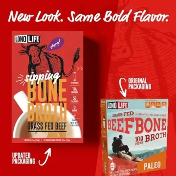 LonoLife Beef Bone Broth Powder with Collagen & Protein