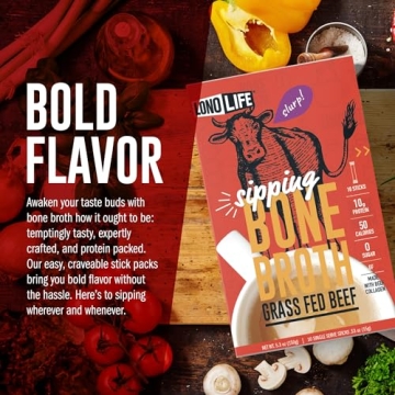 LonoLife Beef Bone Broth Powder with Collagen & Protein