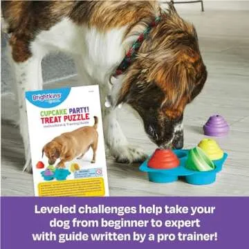 Brightkins Cupcake Party Treat Puzzle for Dogs - Fun and Interactive Dog Toys, Dog Birthday Toy for All Breeds Small