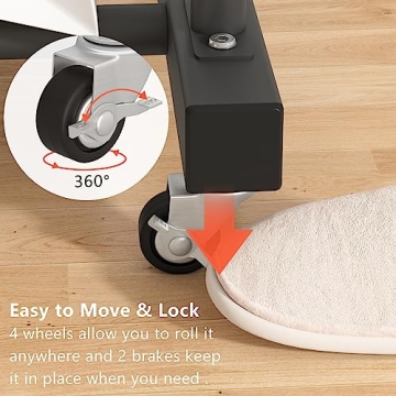 Aiensia Double Rods Garment Rack with Wheels for Clothes