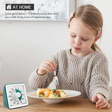 Secura 60-Minute Visual Timer, Classroom Timer, Countdown Timer for Kids and Adults, Time Management Tool for Teaching (Dark Green & Dark Green)