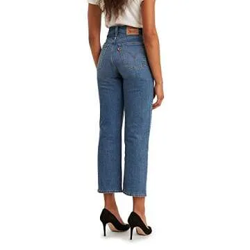 Levi's Women's Ribcage Straight Ankle Jeans, Charleston rain, 27 (US 4)