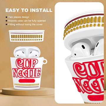 MOLOVA Case for Airpods 1&2 Case,Soft Silicone 3D Cute Funny Cool Fun Cartoon Character Kawaii Airpo...