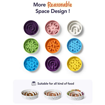 Ceramic Dog Slow Feeder Bowl | 1.5 Cups Puzzle Design