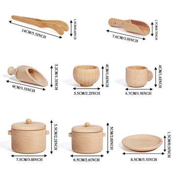 MONT PLEASANT Sensory Bin Toys for Toddlers Montessori Toys, Waldorf Toys, Pretend Play Dish and Ton...