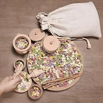 MONT PLEASANT Sensory Bin Toys for Toddlers Montessori Toys, Waldorf Toys, Pretend Play Dish and Tongs- Fine Motor Learning Toys for Sensory Table Activities