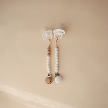 Mushie Silicone Baby Pacifier Clip Stylish Safe BPA Free