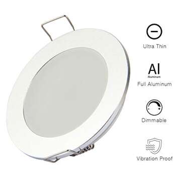 Obeaming DC 12V LED Ceiling Light RVs Boat Van Recessed Puck Light, Super Slim Flush Mount Downlight...