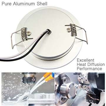 Obeaming DC 12V LED Ceiling Light RVs Boat Van Recessed Puck Light, Super Slim Flush Mount Downlights for Caravan Camper Travel Trailer Motorhome Yachts Interior Lighting, 3W 4 Pack (Warm White)