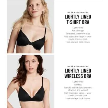 Victoria's Secret Women's Pink Wear Everywhere Lightly Lined T-Shirt Bra, Bras for Women (32A-40DDD)