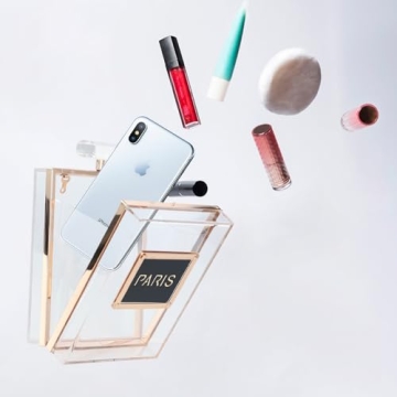 WJCD Clear Purses for Women Paris Perfume Shaped Clear Purse Evening Bags Vintage Banquet Handbag (Transparent)