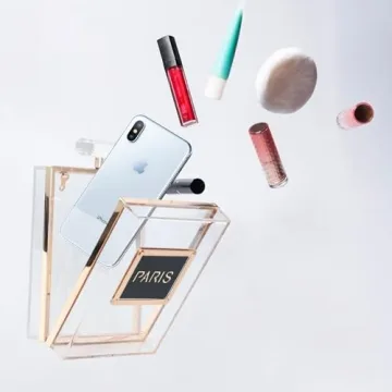 WJCD Clear Purses for Women Paris Perfume Shaped Clear Purse Evening Bags Vintage Banquet Handbag (Transparent)