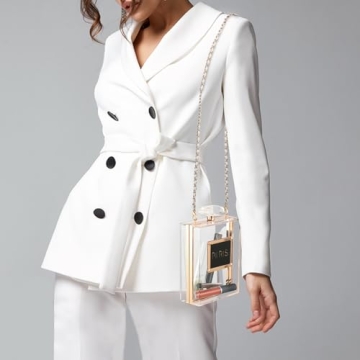 WJCD Clear Purses for Women Paris Perfume Shaped Clear Purse Evening Bags Vintage Banquet Handbag (Transparent)