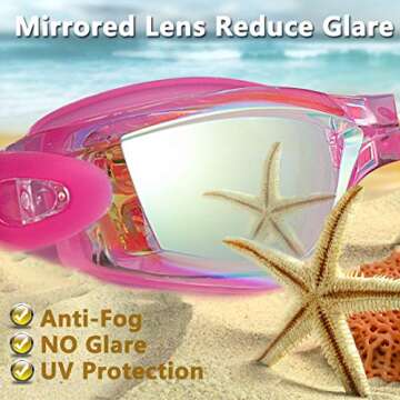 EverSport Swim Goggles, Pack of 2, Swimming Glasses for Adult Men Women Youth Kids Child, Anti-Fog, ...