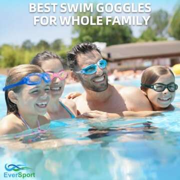 EverSport Swim Goggles, Pack of 2, Swimming Glasses for Adult Men Women Youth Kids Child, Anti-Fog, UV Protection, Shatter-proof, Watertight(LightBlue&Mirrored Rose Red)
