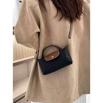 Fashionable Colorblock Mini Crossbody Bag with Adjustable Strap for Women