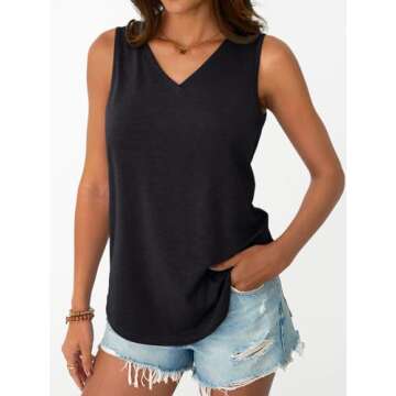 AUTOMET Women's Comfortable Summer Tank Tops for Casual Style