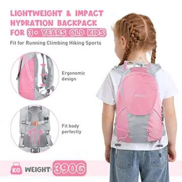 Hydration Pack for Kids Hydration Water Backpack with 1.5L Hydration Bladder Lightweight Insulated Water Pack for Festivals Raves Hiking Biking Climbing Running